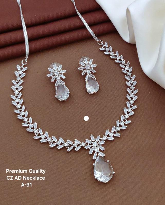 Premium quality cz ad necklace a 91 Fashion jewellery manufacturers in Kolkata